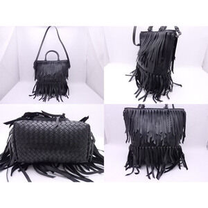 Bottega Veneta Intrecciato metal bag leather black Handbag shoulder